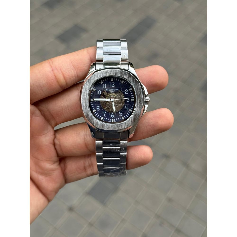 Patek Phillep e Skeleton Automatic Silver Blue