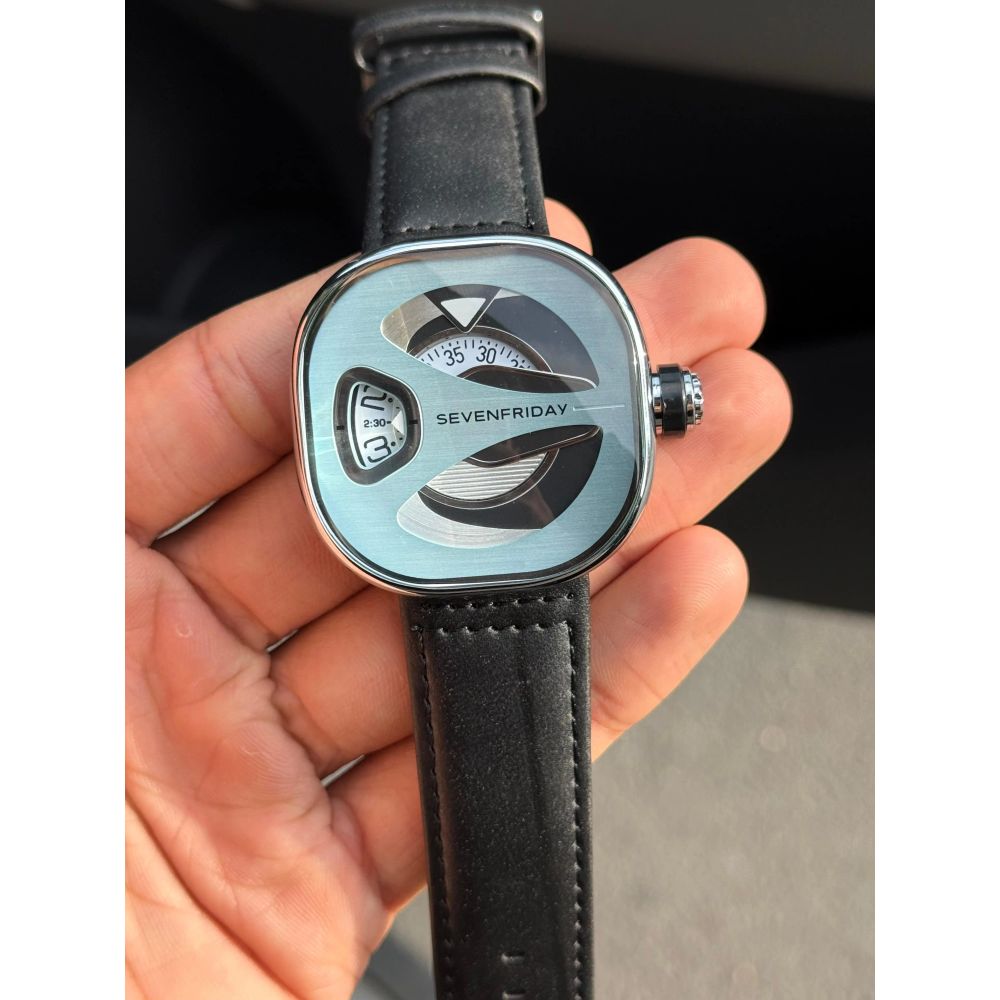 Seven Friday ME Series Leather Silver Tiffany Dial Black Belt