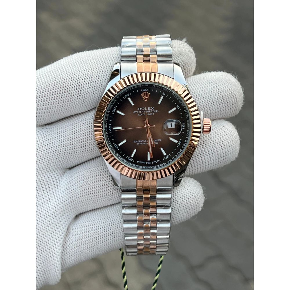 Rolex Date Just Two Tone Brown