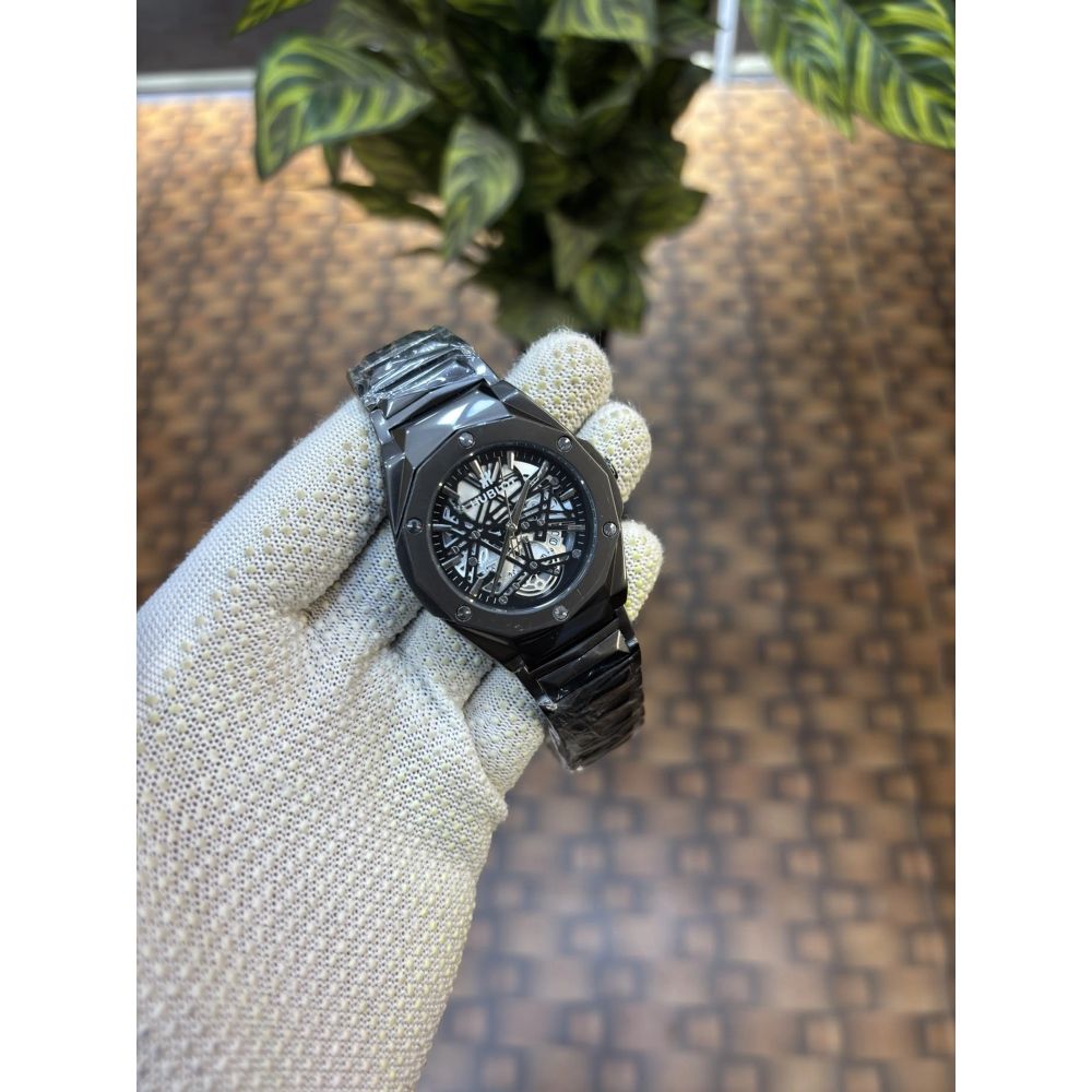 Hublot Big Bang Aero Bang full black Skeleton Dial Watch Quartz