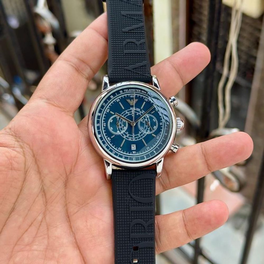 Emporio Arrwa%! Minimalist Chronograph Telemeter AR11634 black blue