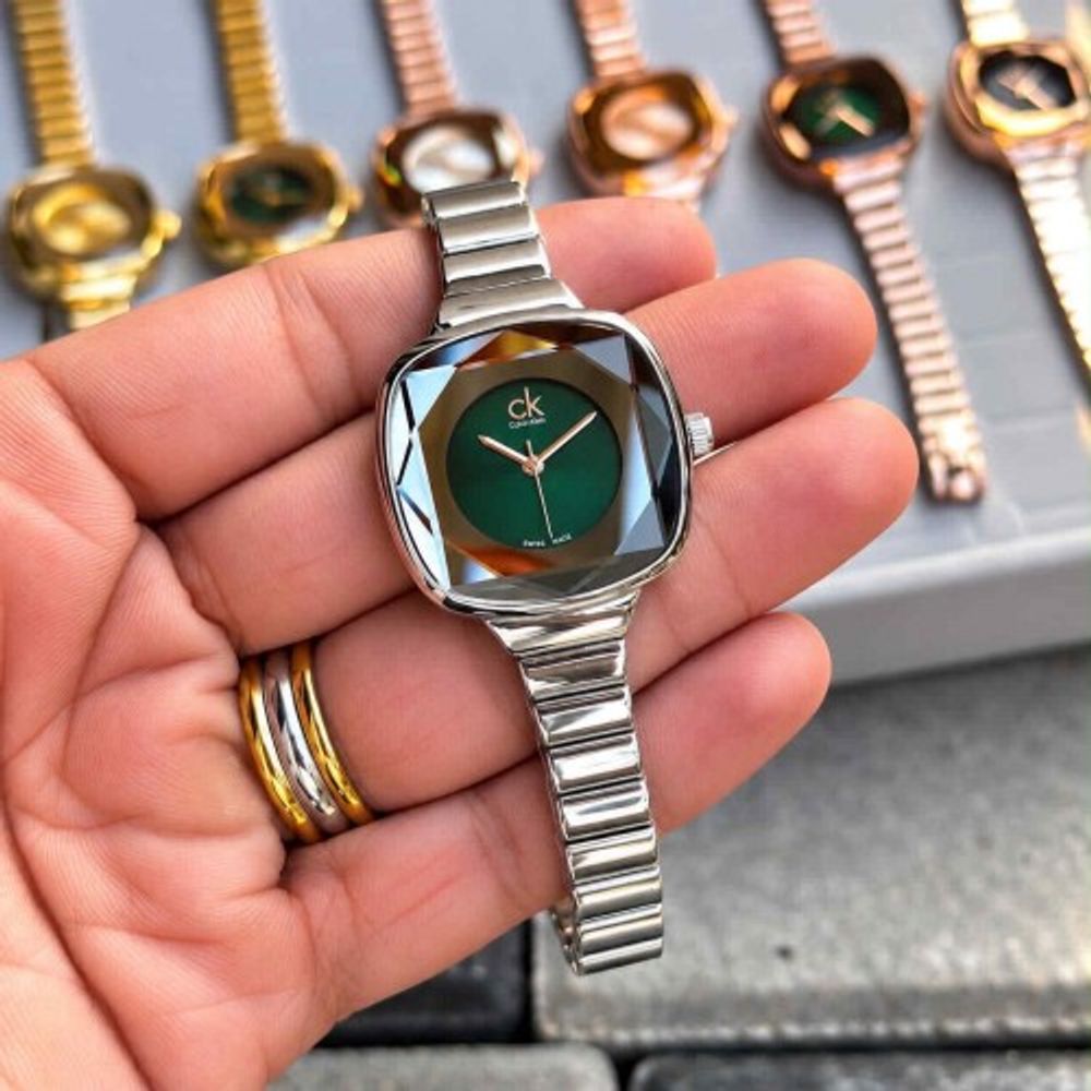 CALVIN KLINE_LADIES_SILVER-GREEN