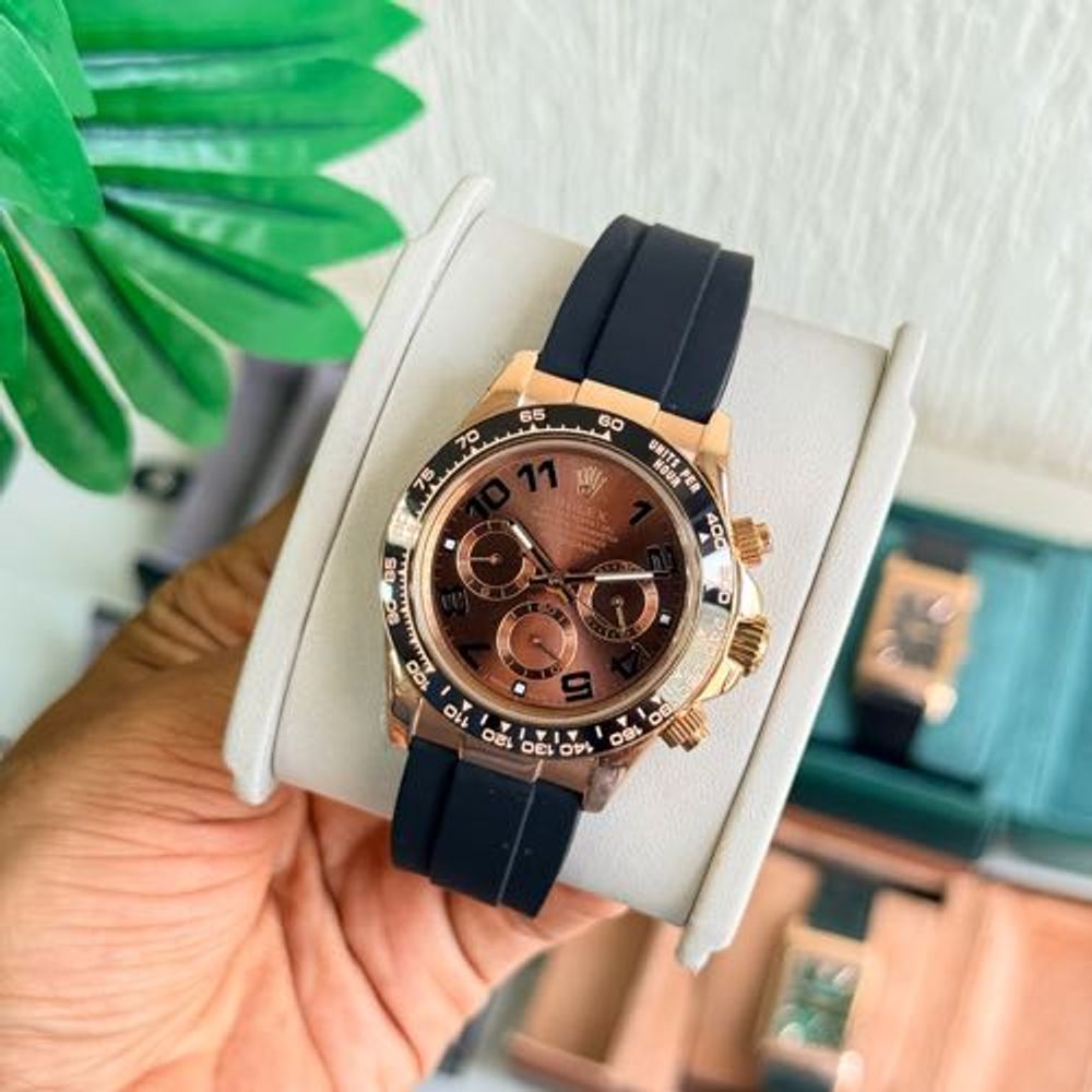 Rollex Daytona Rosegold Chocolate Brown Dial