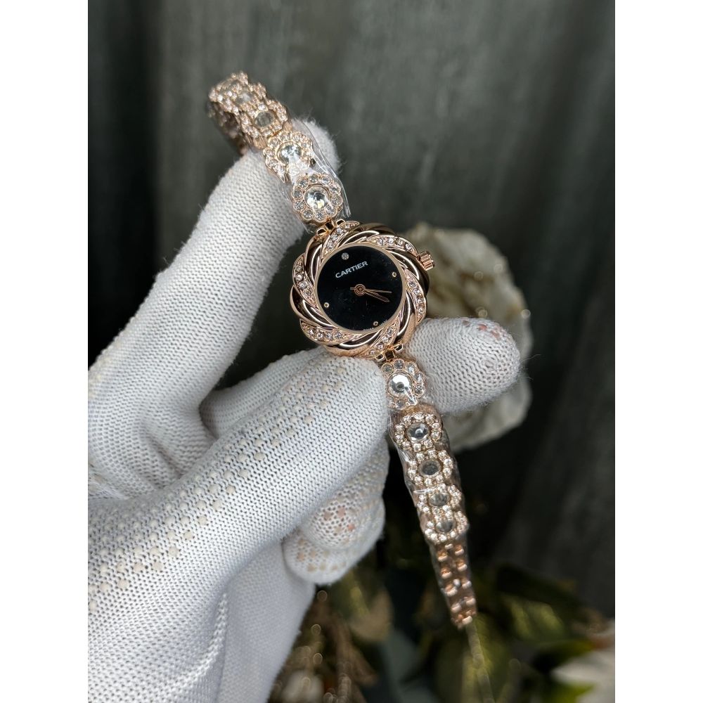 Cartie r RoseGold Black Diamond Premium Ladies Watch