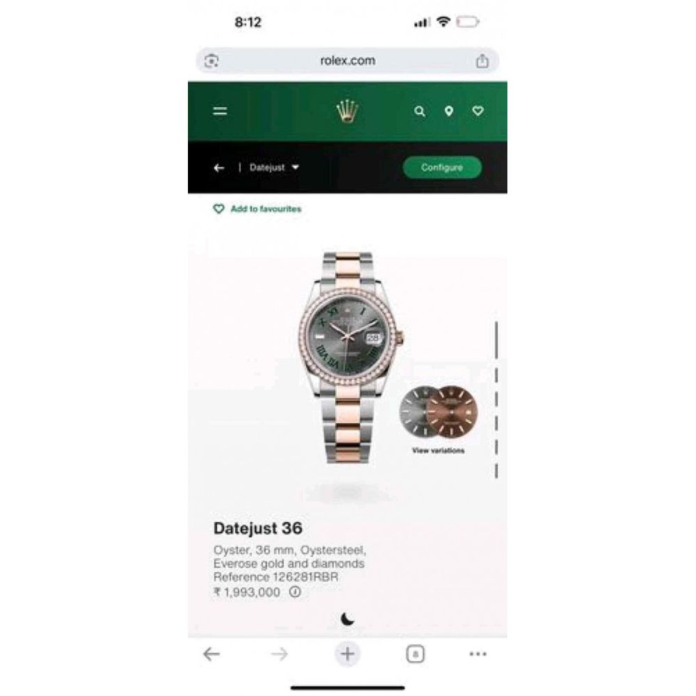 rollex_date just diamond to tone rose gold for herwomensgirls
