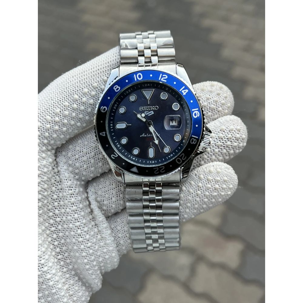 Seik_o 5 Sports Blue GMT Swift Movement Back Open
