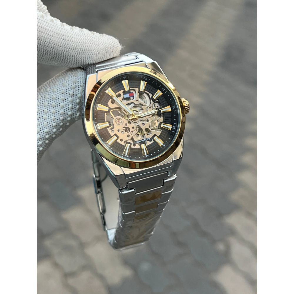 Tomm_y Hilfiger Chain Automatic Two Tone Black