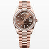 Swiss ETA Rollex Day Date 40MM Diamond Bezel Chocolate Brown Dial