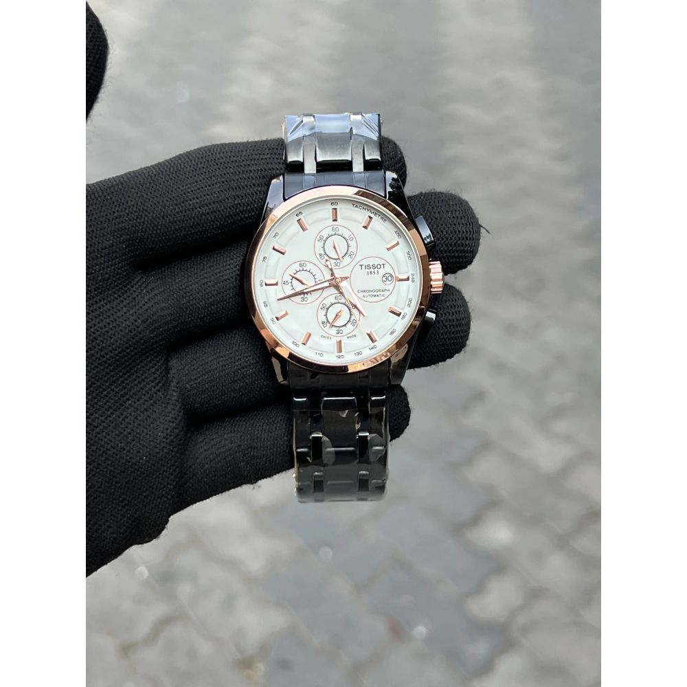 Tisso_t 1853 Chain Black Rose Gold White