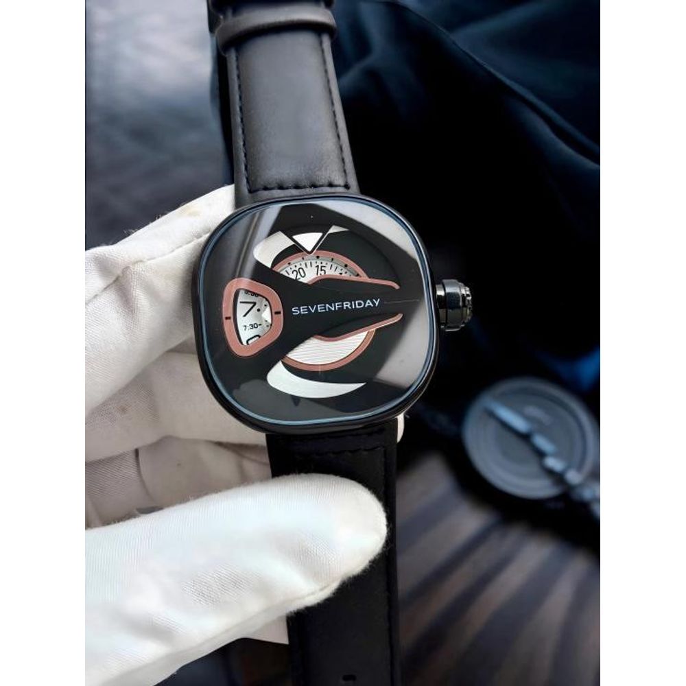 SevenFriday ME-Series Black Leather Belt