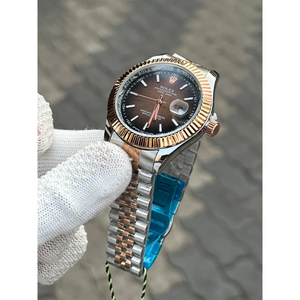 Rolex Date Just Two Tone Brown