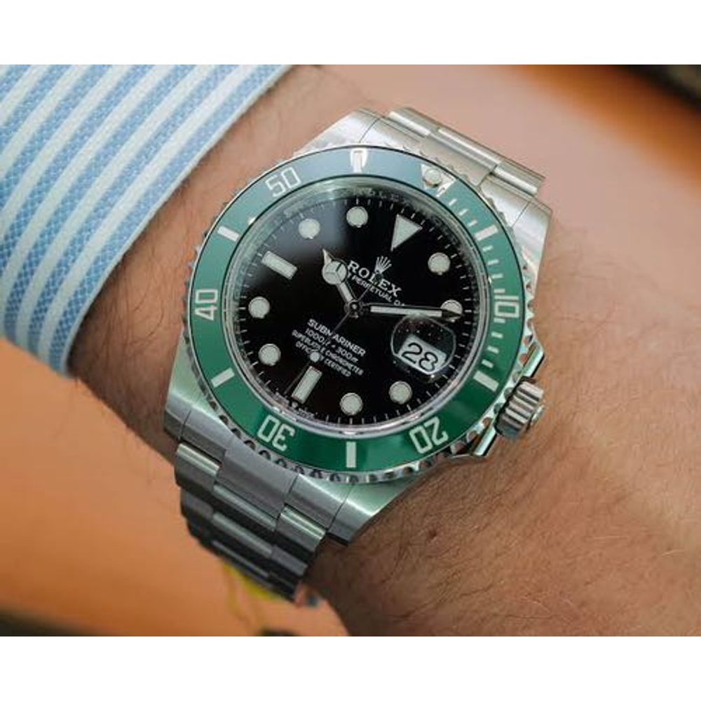 Rollex Submariner Green Black Premium Japan Automatic Adjustable Lock