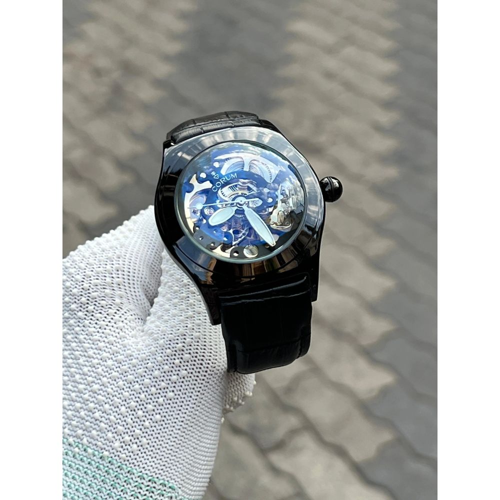 Corum Automatic Black Leather Belt
