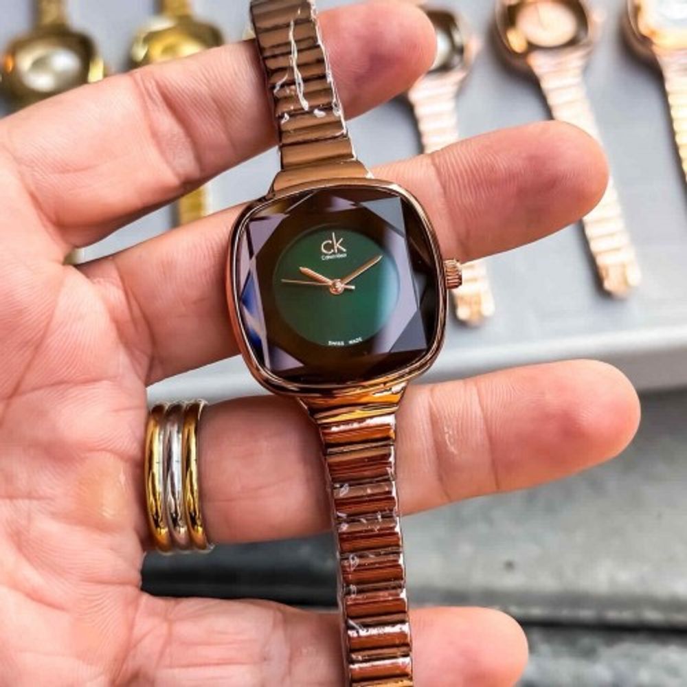 CALVIN KLINE_LADIES_BROWN-GREEN