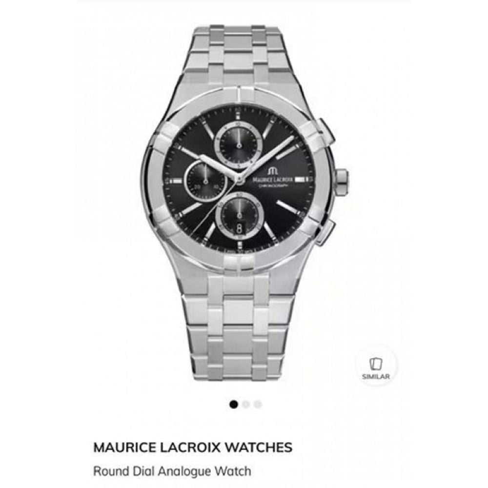 Maurice Lacroix Aikon Chronograph Silver Black Metal AUTHENTIC Store Quality