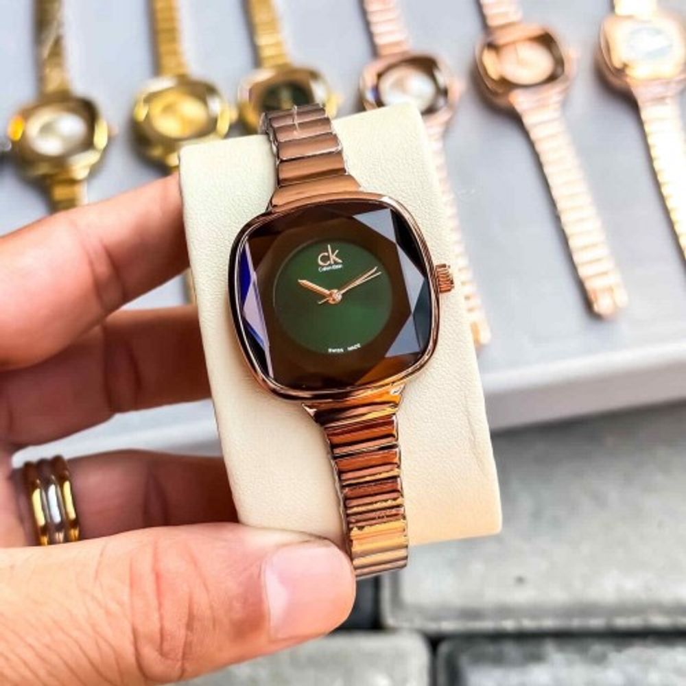 CALVIN KLINE_LADIES_BROWN-GREEN