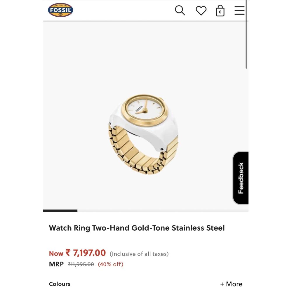 Fossi l Gold White Ring Premium Ladies Watch