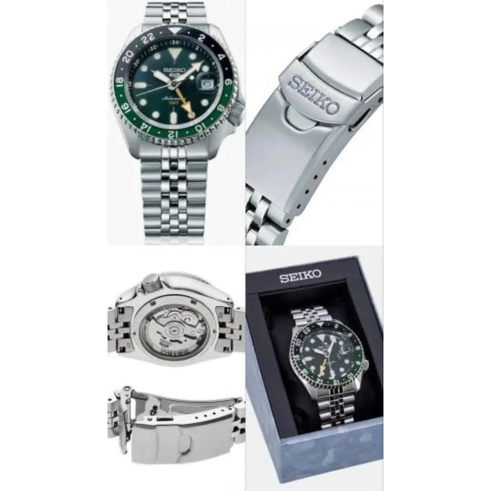Seik_o 5 Sports Blue GMT Green Swift Movement Back Open 4 Niddle
