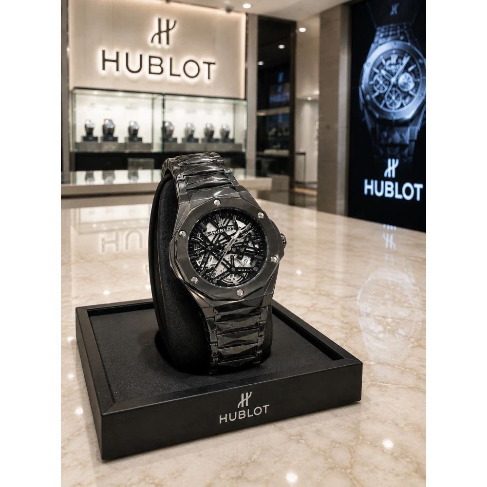 Hublot Big Bang Aero Bang full black Skeleton Dial Watch Quartz