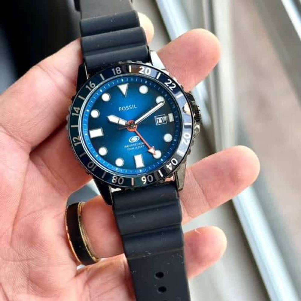 FOSSIL GMT BLACK BLUE