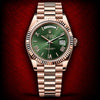 Semi ETA Rollex Day Date Everosegold Green Dial