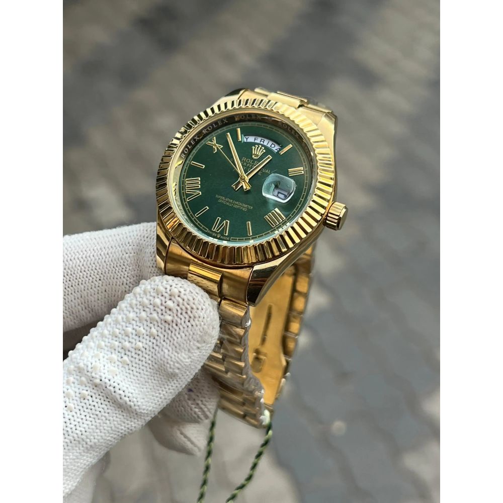 Rolex Day Date Gold Green Roman
