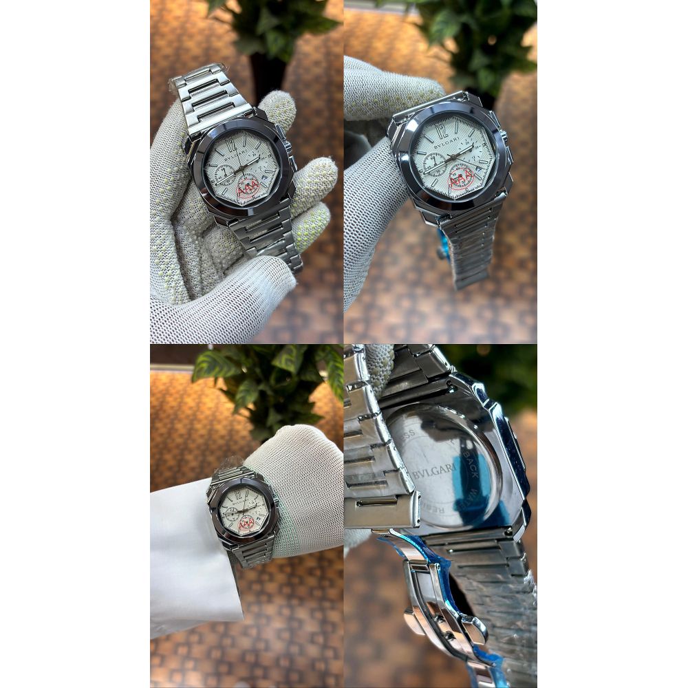 Bvlgari Octo Finissimo chronograph silver-white