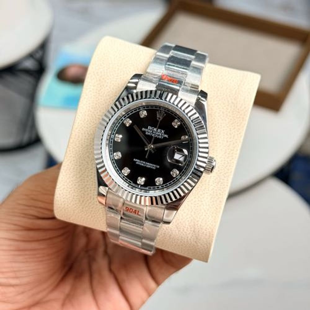 Zr Rollex date just 41mm stainless steel black dial