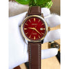 SEIKO PRESAGE AUTOMATIC LEATHER BELT BROWN RED DIAL AT502