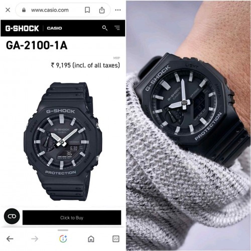 G SHOCK GA 2100 white black F1287