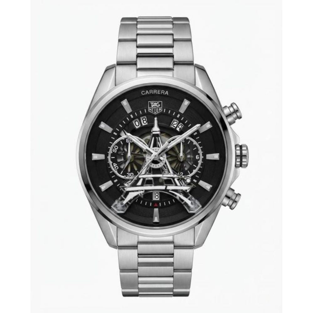 Tagg heuee_r Carrerr_a CAL 1887 silver black dail