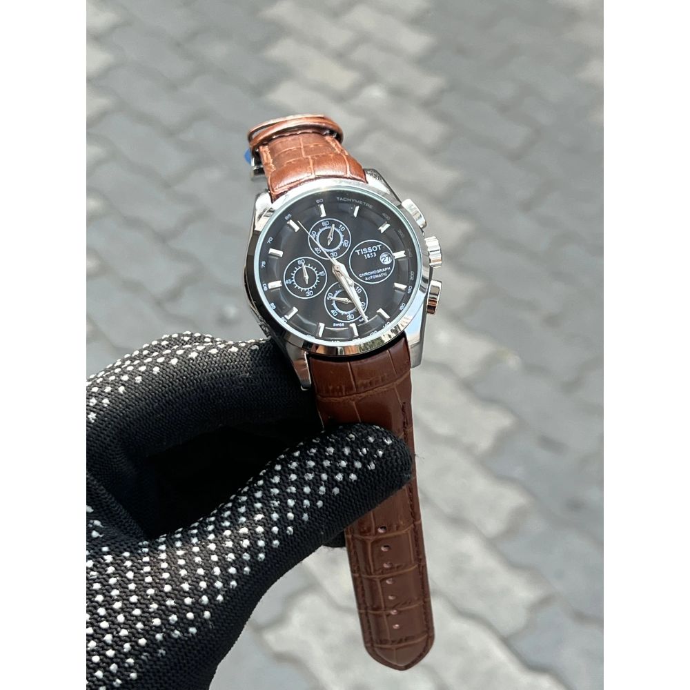 Tissot 1853 Belt Brown Black Silver