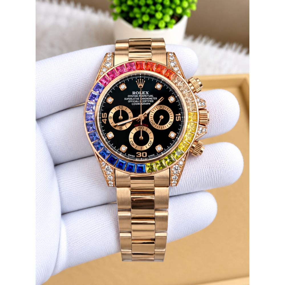 Rollex Rainbow Daytona HQ Rose Gold AT437