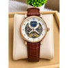 Patek Philipe Automatic PQ Sun Moon Copper Brown Leather Belt AT428