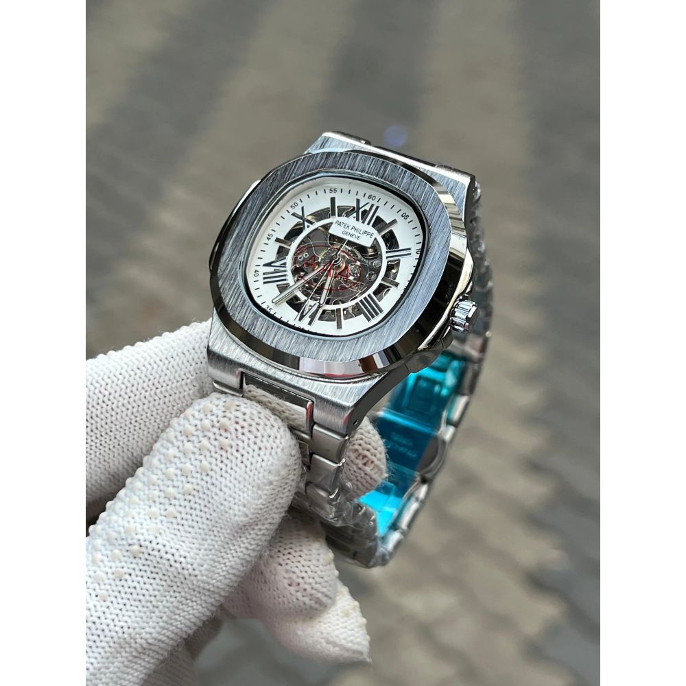 Patek Phillipe Skeleton Roman Silver White