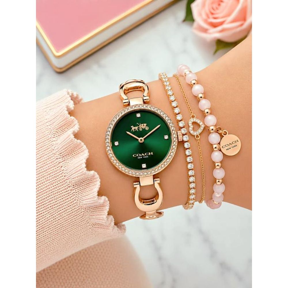 COAC CH LADIES ROSE GREEN ANALOG 620