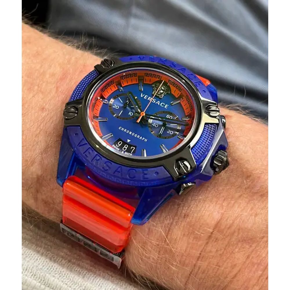 Versace VEZ700922 Icon Active Chronograph Unisex Watch Authentic Store Quality