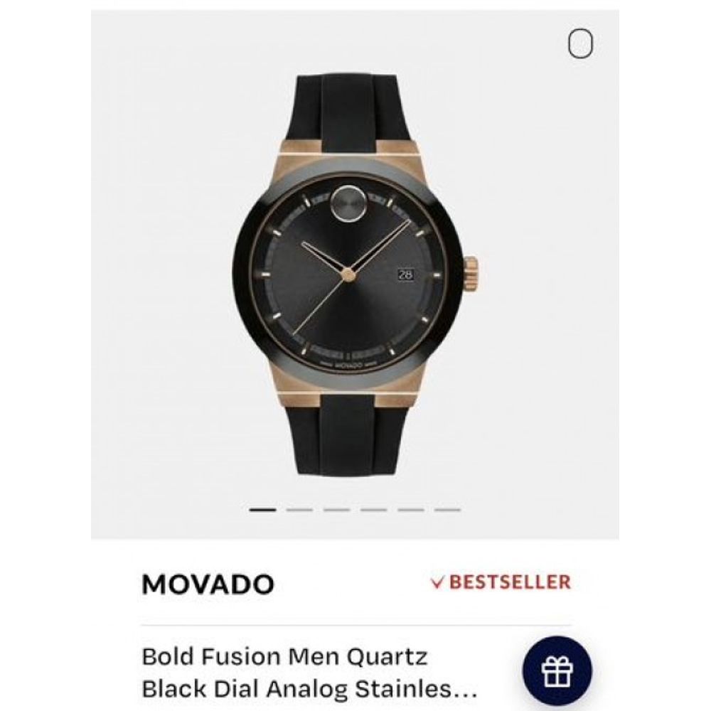 Movado Bold Fusion Black Rose Gold Authentic Store Quality
