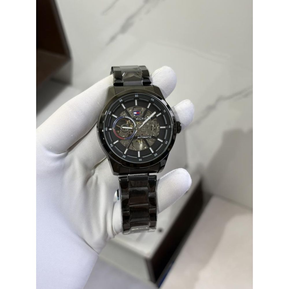 TOMMY HILFIGE AUTOMATIC SKELETON BLACK 841