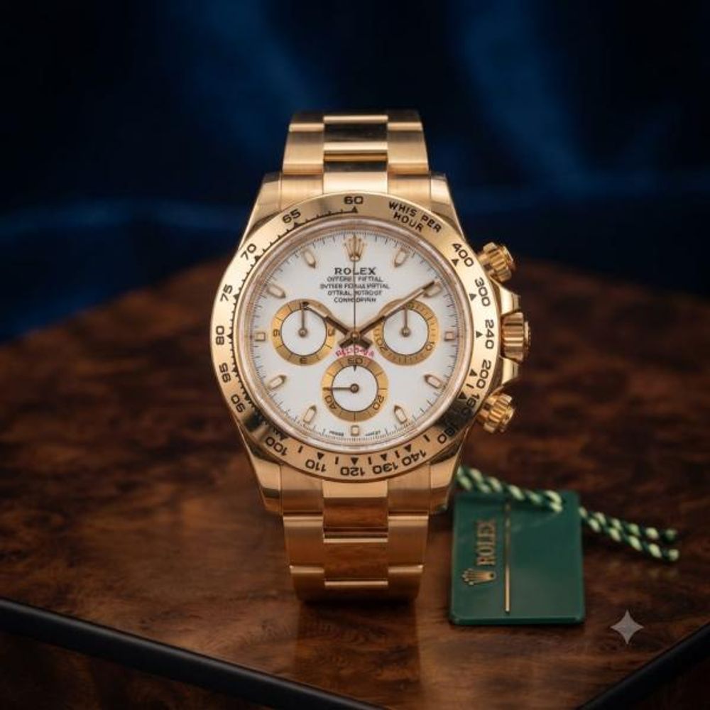 Rollex Daytona Oyster Perpetual Gold White Dial