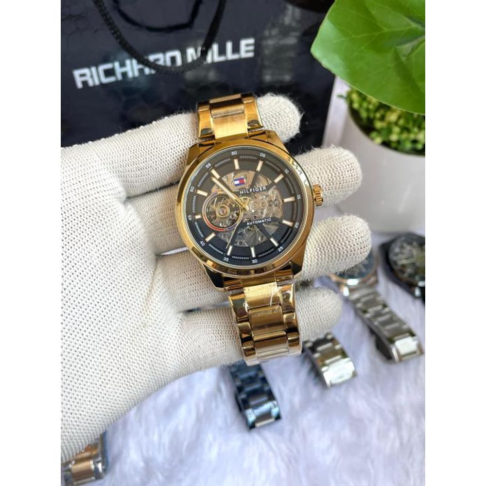 Tommyy  Hilfiger Automatic Gold Black Dial AT150
