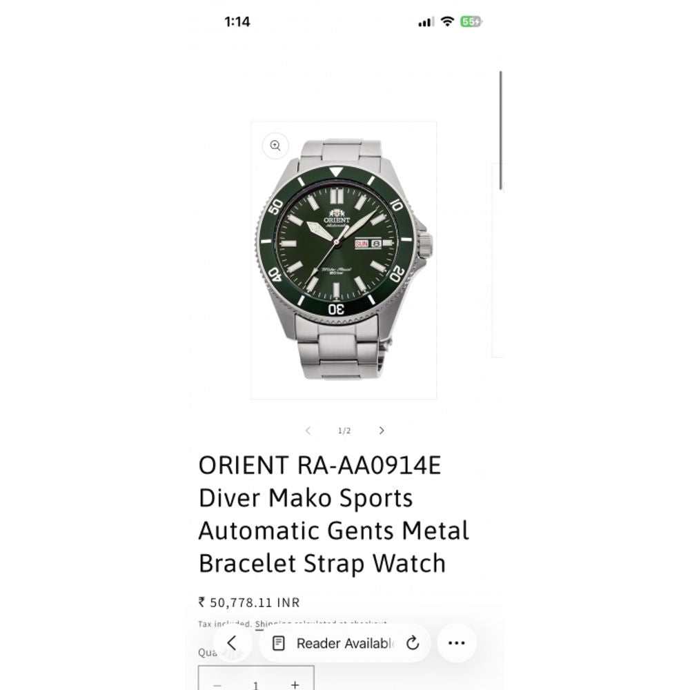 Orient Kamasu Green Store Article Automatic Premium W158