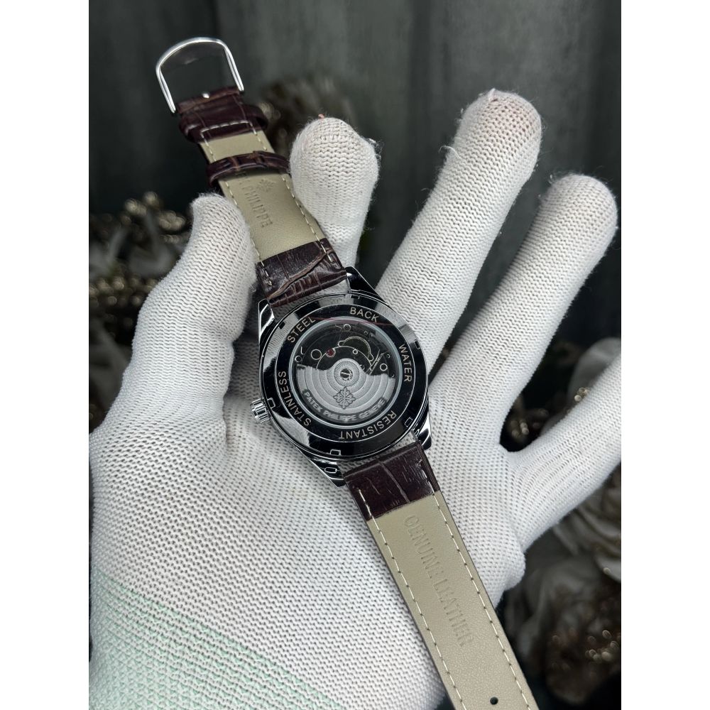 Patek Philipp e Brown White Leather Strap Premium Watch