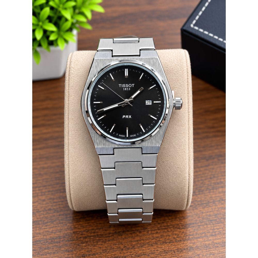 TISOT PRX QUARTZ BLACK PLANE DIAL AT358
