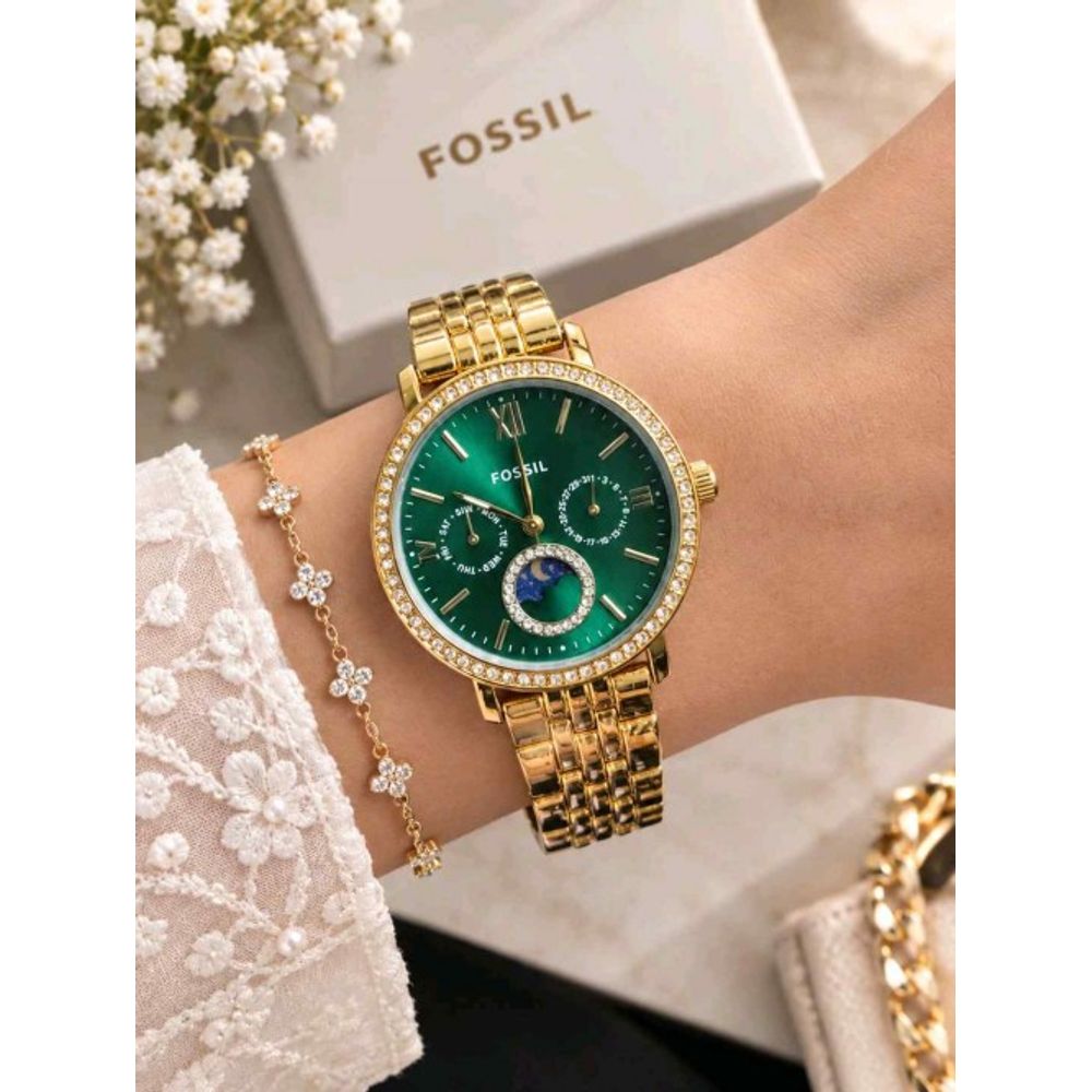 Fossii_l Chronograph Gold Green