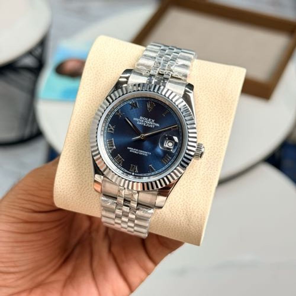 Zr Rollex date just 41mm stainless steel blue dial