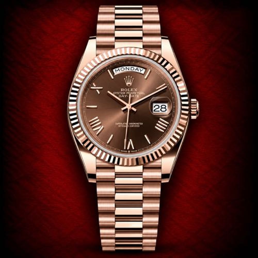 Semi ETA Rollex Day Date Everosegold Chocolate Dial