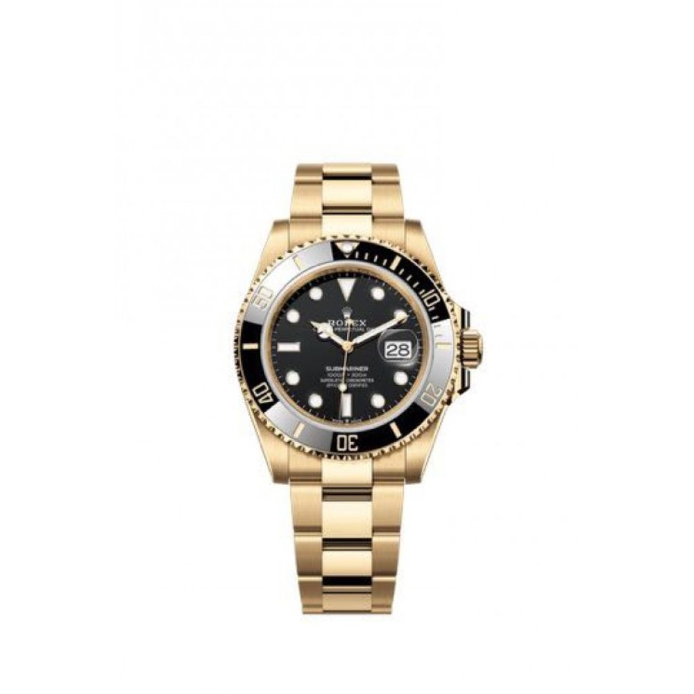 Rollex Submariner Yellow Gold Black Dial