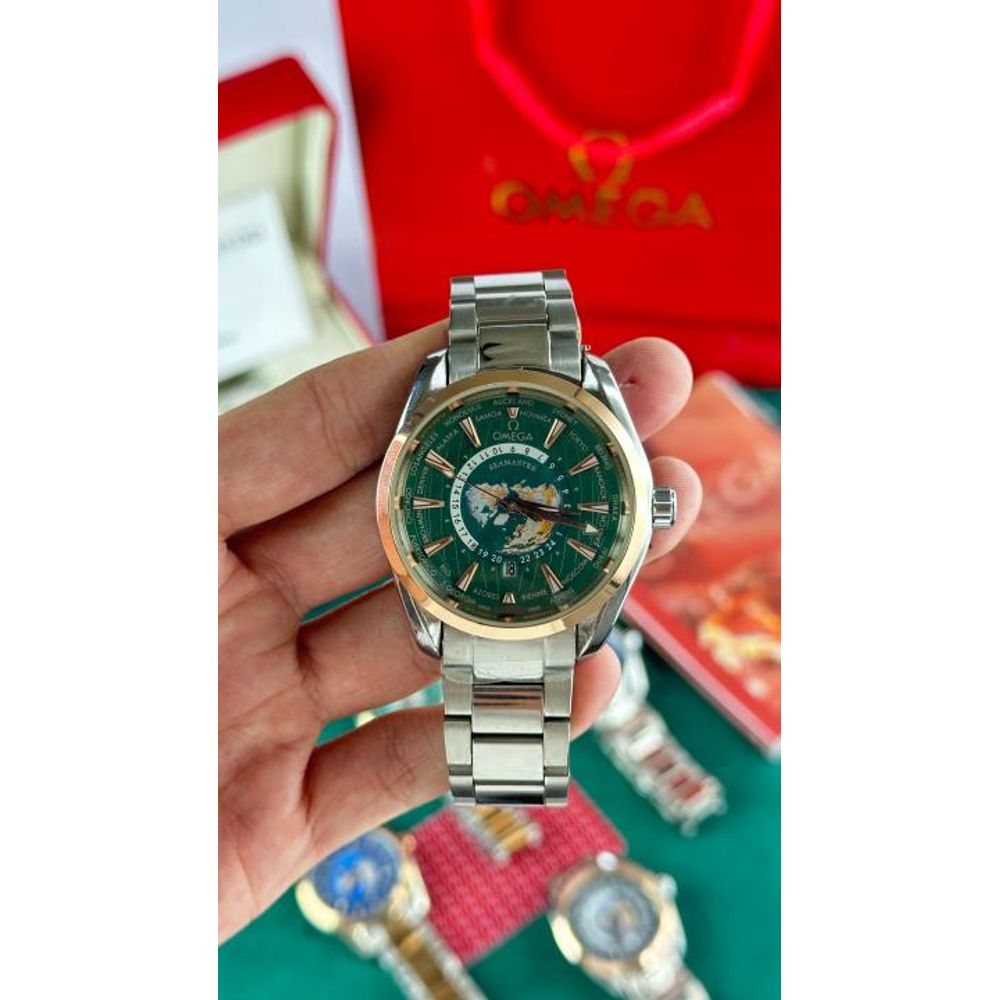 OMEGHA Seamaster Aqua Terra Worldtimer luxury wristwatch copper ring