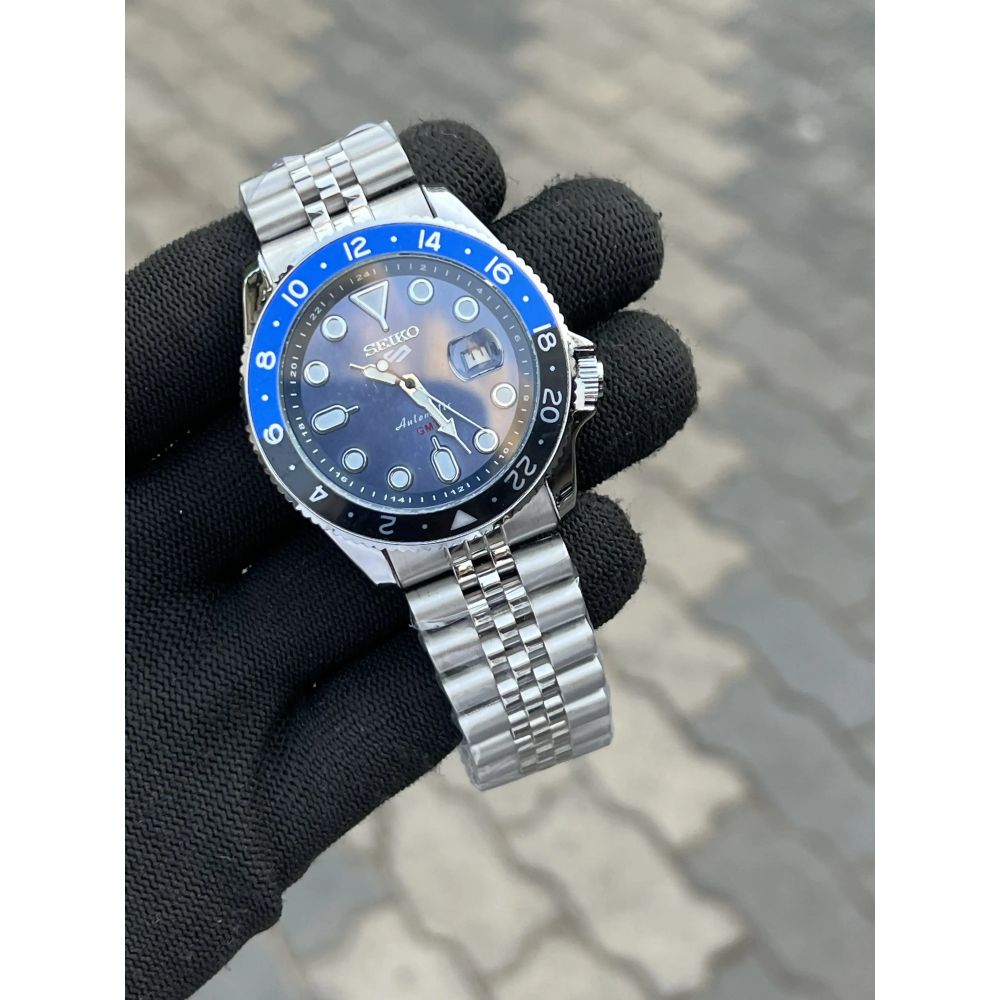 Seik_o 5 Sports Blue GMT Swift Movement Back Open